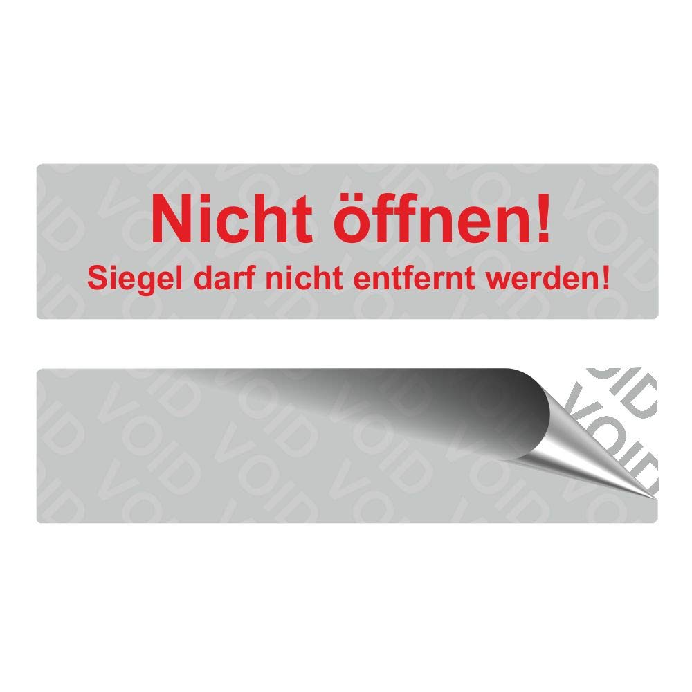 VOID - Etichette di sicurezza "Non aprire!" su rotolo, 80 x 20 mm, rosso (1000)