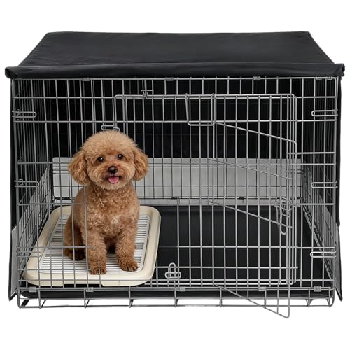 Bawiaueu Copertura per Cuccia - Tessuto Oxford Traspirante e Impermeabile,per Gabbia Cane - per Cuccioli di Piccola e Media Taglia, Gatti, da Usare in Casa, Soggiorno, Ripostiglio,