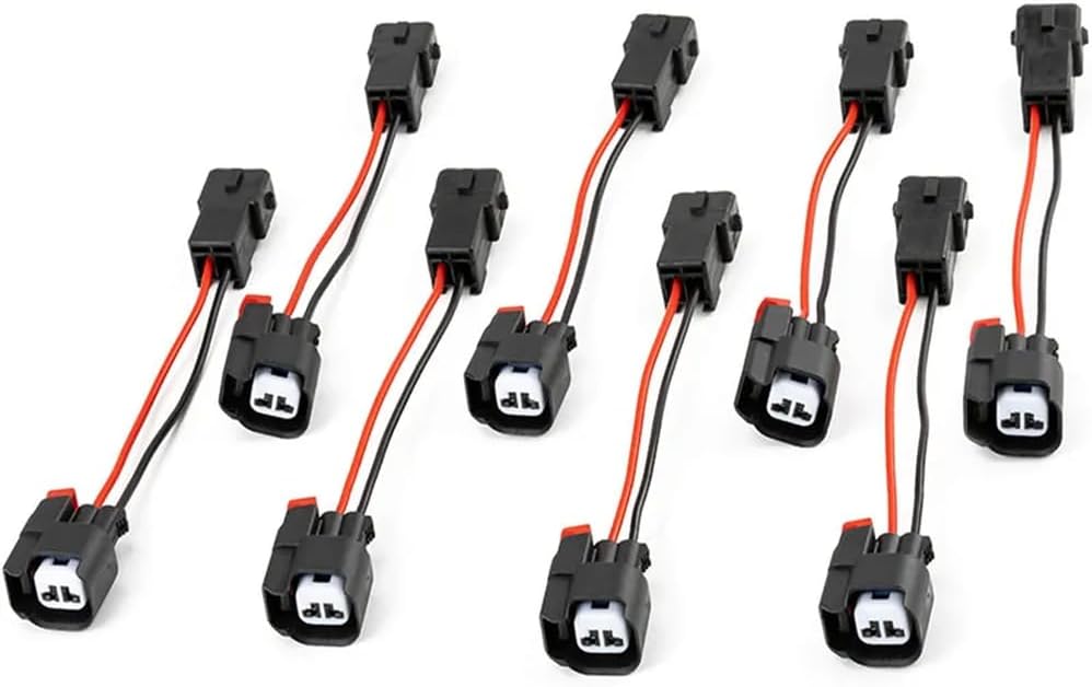 8 Pack LS1 EV1 To EV6 USCAR Adapter Compatible with LS2 LS3 LSX LT1 Fuel Injector Auto Connector Compatible With Various Engine Models