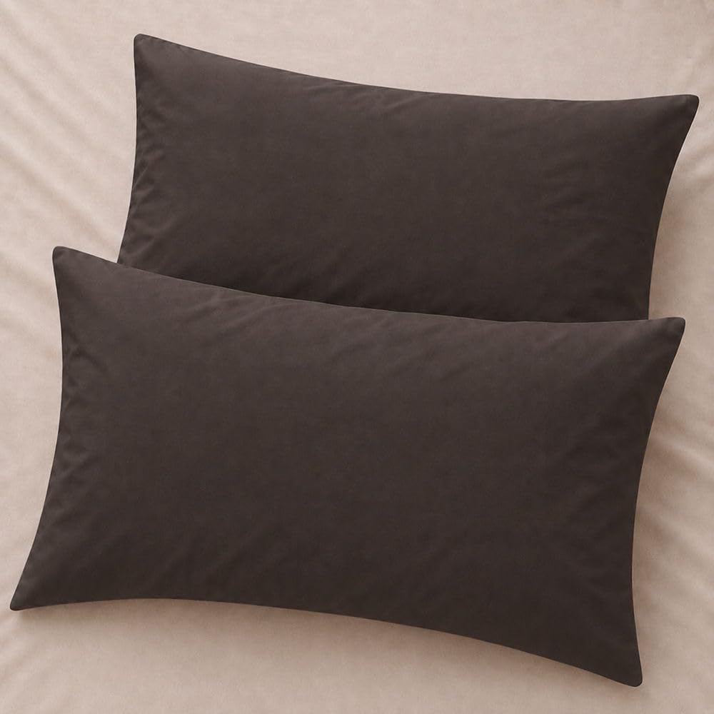 SS Rajput Queen Pillow Cases, Egyptian Cotton, 500 TC, Pack of 2, Dark Chocolate image 2