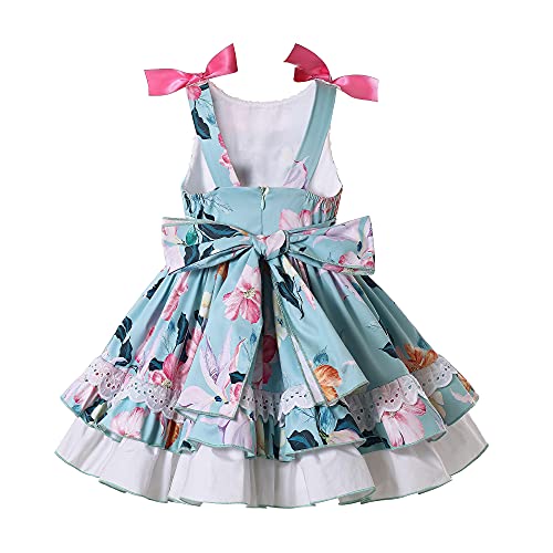 Pettigirl Girls Lovely Summer Sleeveless Floral Casual Dress Outfit Kids Toddler Party Skirts Clothing Set2