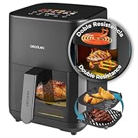Cecotec Friggitrice ad Aria 4L - Air Fryer Cecofry&Grill Duoheat 4000. 1900W, 3in1: Friggitrice, Grill, Piastra. 10 Men&ugrave;, Doppia Temp 40-200&deg;C, Cottura uniforme e veloce, Cucina sana e gustosa