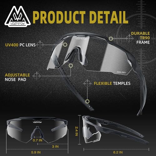 Image of Shooting Glasses Anti Fog with High Definition Lenses, ANSI Z87+ Certified Tactical Safety Glasses for Men Women