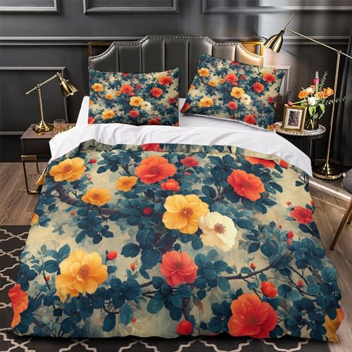 Parure de lit fleurs 3D pour une chambre parentale moderne