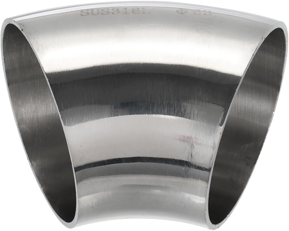 PATIKIL 2pcs 45 Degree Mandrel Bend Elbow, 3/4 Inch OD Steel Exhaust Elbow Exhaust Piping Connector 316 Stainless Steel for Exhaust Pipe Stair Handrail HVAC