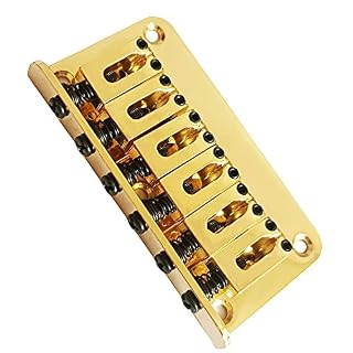 Ayubousa Chevalet de guitare rigide à 6 cordes pour Fender American Stratocaster Telecaster Strandard Doré 75 mm - Les Beatles, Paul McCartney, John Lennon, RIngo Starr, George Harrison Ayubousa Chevalet de guitare rigide à 6 cordes pour Fender American Stratocaster Telecaster Strandard Doré 75 mm – Image 3