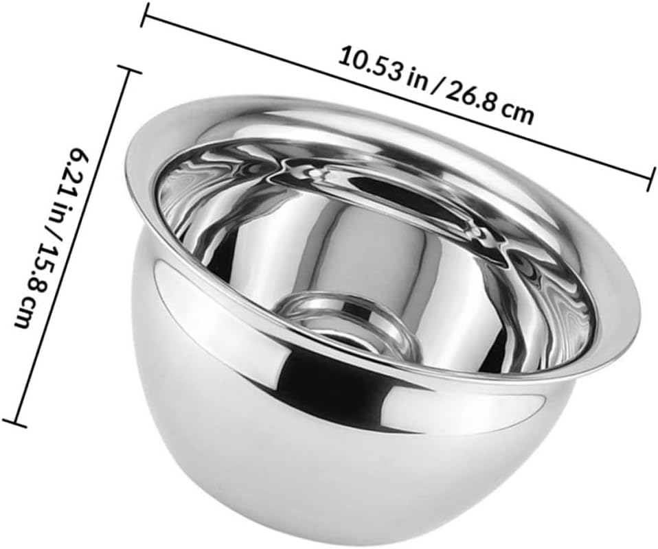 304 Stainless Steel Mixing Bowl 9-Inch Thickened Food Storage Container Reusable Household Oil Basin for Kitchen Baking and Meal Prep