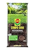 COMPO SANA Rasenerde mit 8 Wochen Rasendünger für die Rasenausbesserung, Rasenregeneration und Rasenneuanlage, Kultursubstrat, 40 Liter