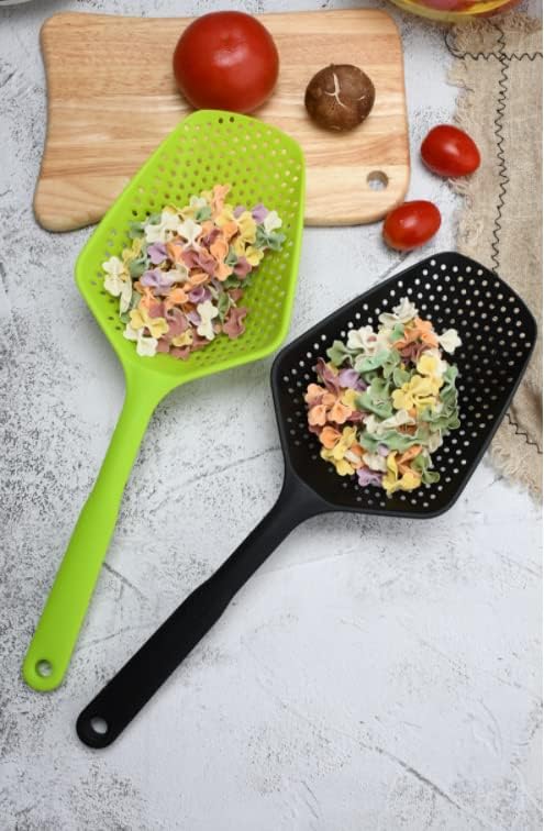 Miniatura 7 de Colador de cuchara de nailon para cocina, cuchara de espumador con mango largo, coladores de pala de drenaje, palas de fugas de agua, coladores de