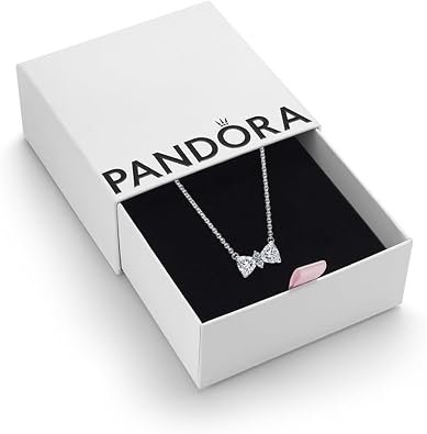 PANDORA Sparkling Bow Necklace-With Gift Box