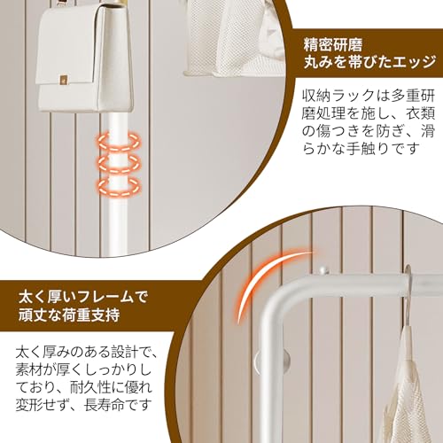 ATHULYA ポールハンガー ハンガーラック 垂直ハンガー 金属製 倒れにくい 安定して揺れない 取り外し可能 高さ調節可能 大型ベース カビが生えない 大容量 多機能 170cm 省スペース ファッション (円餅型, 黒)