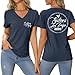 PIYEWO Sisters Trip Tshirts 2026, Girls Trip V Neck Tops for Women Holiday Travel Short Sleeve Casual Loose Fit Graphic Tees Navy