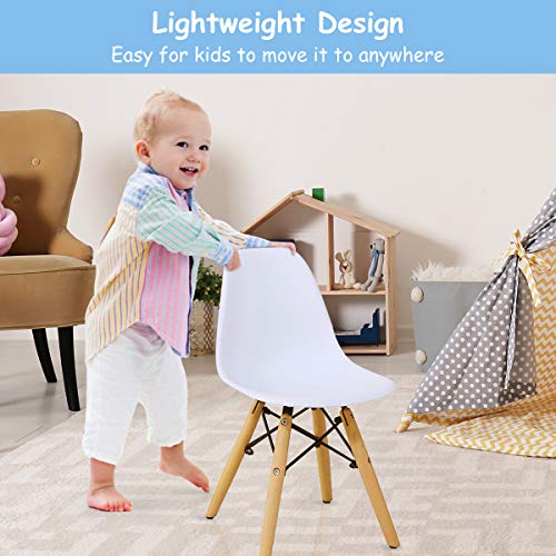 Costzon Kids Table And Chair Set, Kids Mid-Century Modern Style Table Set For Toddler Children, Kids Dining Table And Chair Set, 3-Piece Set (White, Table & 2 Chairs) #TOP2
