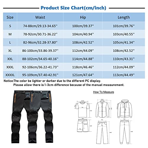 mmknlrm Calças masculinas de inverno forradas com lã para neve de esqui resistente à água 4 bolsos c