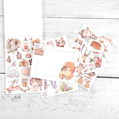 RISYPISY Scrapbooks Washi Stickers, 50 Sheets/1000+PCS Warm Color Stickers for Journaling, Calendar, Wrapping Gift, Art Crafts, Envelopes