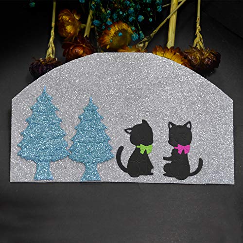 Corte de metal de Natal morre Árvore de Natal Gatos bonitos Forma Corte Die para crianças DIY Cartão