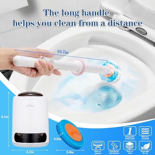 PeiTuSengJin Disposable Toilet Brush,with 24 Refill Heads and Holder,Clean Brush Starter Kit,with 1 Toilet Wand, 1StorageCaddy and,3Fragrant Tablet, Toilet Wand Kit,Deep Cleaning Bathroom. by PeiTuSengJin - Used condition - Image 2