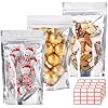 100 PACK Mylar Bags for Food Storage and Resealable Bags for Small Business Packaging Supplies Great for Party Favor Food Storage Bags(Silver, 3x6Inches)