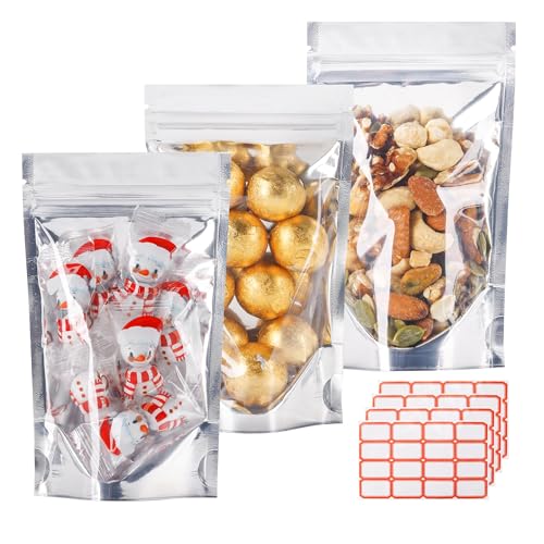 LOKQING 100 sacchetti richiudibili in mylar per conservare gli alimenti, per piccole imprese o bagni, confezione da 100 pezzi