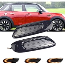 Xinctai Sequential Amber Led Fender Side Marker Light Turn Signal Lamp Compatible with 2014-2020 Mini Cooper F55 F56 F57 Smoked Lens