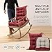 Lokex Rocking Chair Cushion Only,Tufted Non-Slip Comfortable Rocking Chair Cushions Indoor with Ties,Striped Rocking Chair Pads (Burgundy-S2064-10, 21x17/17x17)