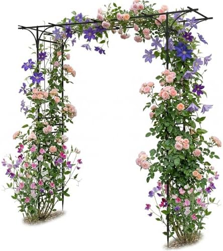 Heavy Duty Metal Garden Arbor, Rustproof Coated Steel Frame, 7.1F...
