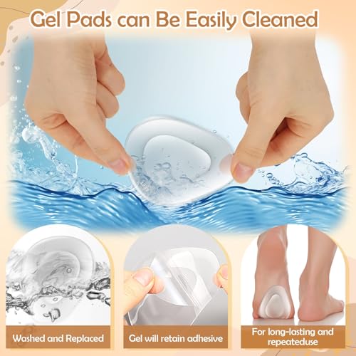 Image of Shynek 10 Pack Metatarsal Pads for Foot Ball of Foot Cushions for Heel, Soft Gel Self Adhesive Foot Pad Insoles Forefoot and Sole Support, Pain Lessen Metatarsalgia Morton's Neuroma for Women and Men