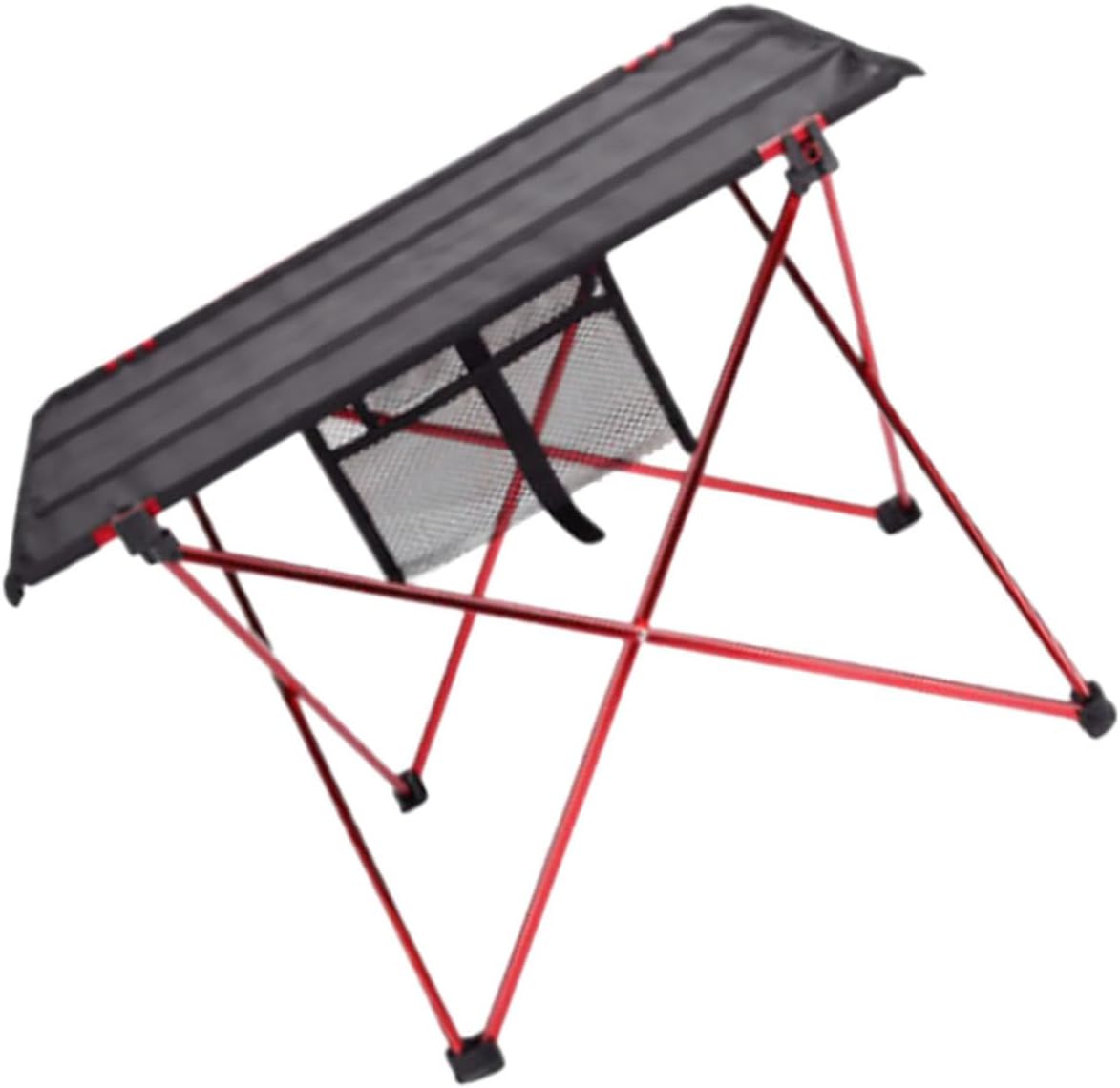 Portable Folding Camping Table and Stool Set, Lightweight Aluminum Alloy Outdoor Picnic Table, Medium Red Foldable Desk for Hiking, Beach, and Car Travel