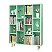 Bibliothèques Étagère de Rangement de bibliothèque à 14 grilles Étagère Verte à étagères au Sol Grande Bibliothèque (Couleur : Vert, Taille : 124x102cm)