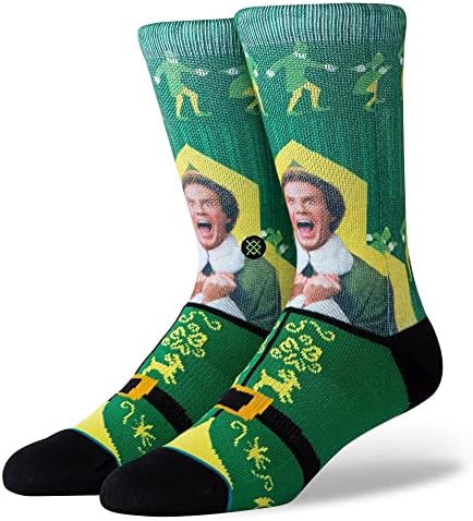 Stance I Know Him Christmas Crew Socks Green LG (US Men's Shoe 9-12.5, Women's 11-13.5)