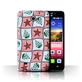 Carcasa/Funda STUFF4 dura para el Huawei Ascend Y550 LTE / serie: Barco/modelo de estrellas - Rojo/verde