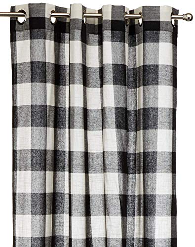 Lorraine Home Fashions 09570-63-00146 Black Courtyard Grommet Window Curtain Panel, Black, 53" X 63" #TOP2