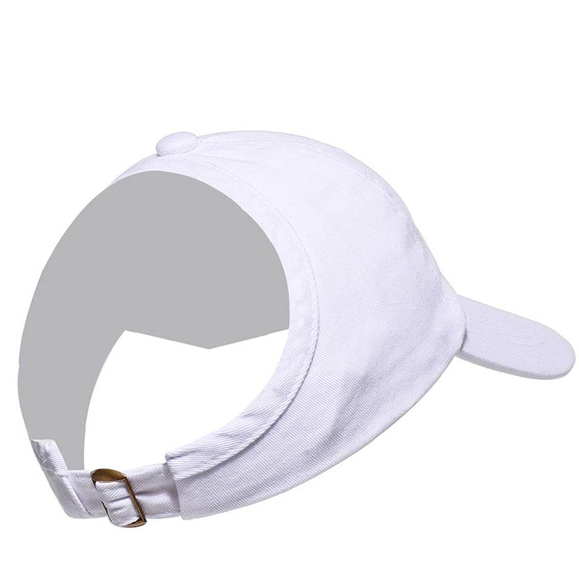Onsinic Women's White Baseball Cap Hat High Ponytail Bun Ponytail Hole Baseball Visor Sport Hat