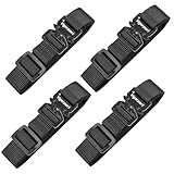 Vigorport Utility Straps Quick Release Nylon Backpack Accessory Bag Strap,Adjustable for Hiking,Travel,Outdoor Sports-4 Pack (Black-Metal Buckle, 1' W-48 L)