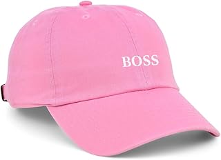 كاب وردي للجنسين مع حماية من الشمس، قبعة رياضية بأشكال مميزة بلوجو أبيض (بي)