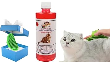 Bengal Cat Shampoo -500ml (Strawberry) + Bath Brush with Adjustable Straps Combo Pack