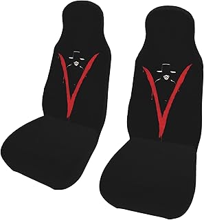 Vフォー・ヴェンデッタ (2) おしゃれ２枚セット カーシートカバー カー用品 車の装飾 軽自動車 普通車 前席 左右独立型 取り付け簡単 防汚 防塵 耐摩耗性 通気性 無臭 滑りにくい フィット感 丸洗いできる 四季通用 座席保護カバー