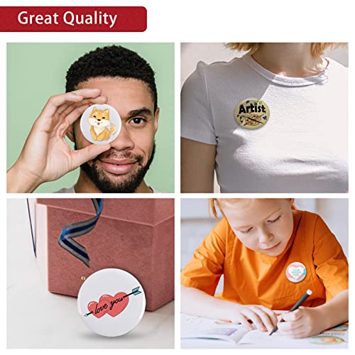 Onemorello 200 Sets Button Maker Supplies, 1.26 inch / 32mm Button Parts Buttons Supplies, Approx. 1.25 in Blank Badge Parts with Blank Paper for Buttons Maker Machine Pin Maker Press by Onemorello - Image 5