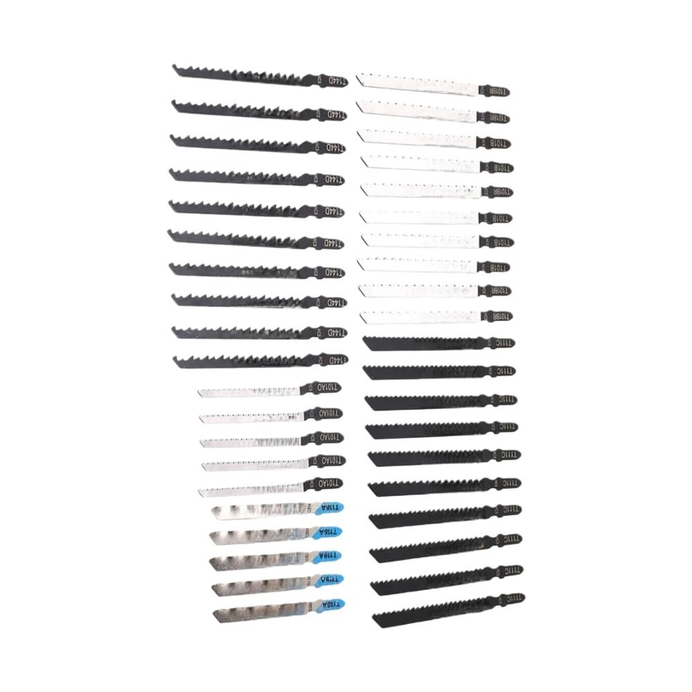 40pcs/Set T-Shank Jigsaw Blades 6 Types, Wood Plastic Metal Cutting Tool High Speed Steel Blades Kit