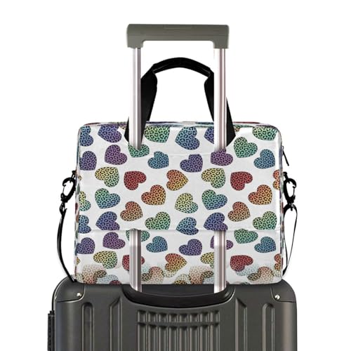 Bolsa para laptop estilo messenger con diseño amor y leopardo miniatura 4