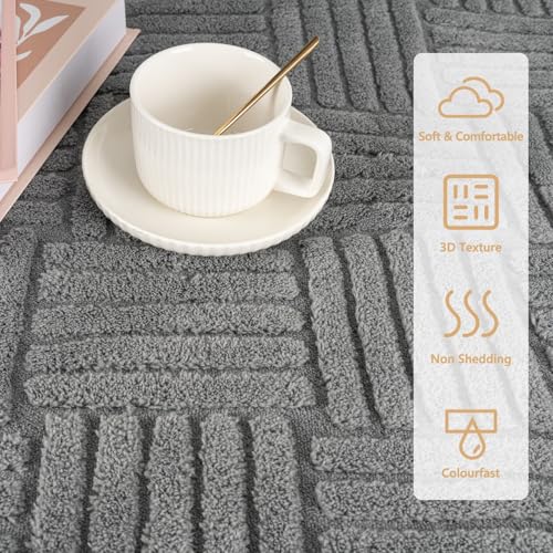 Alfombra antideslizante lavable de 80 x 200 cm con suave efecto 3D 5