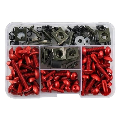 Tornillos de carenado para moto Kawasaki Ninja y Z900 en aluminio rojo