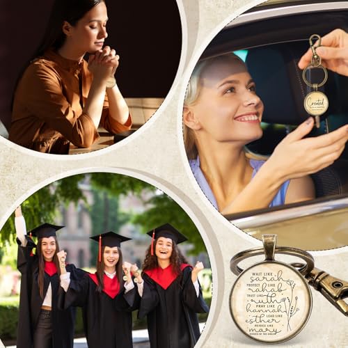 Image of Fumete Christian Keychain Bulk Bible Verse Religious Key Chains Scripture Quote Positive Gift for Women Men Church Pastor