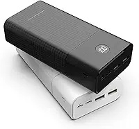 Power Bank 30000mAh Carregador Portátil Saída USB-A de 22.5W, Tipo-C de 22.5W e Micro USB, Carregamento Rápido e Tela Indicador de Bateria com Proteção Inteligente (Preto)