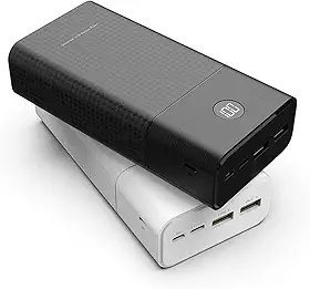 Power Bank 30000mAh Carregador Portátil Saída USB-A de 22.5W, Tipo-C de 22.5W e Micro USB, Carregamento Rápido e Tela Indicador de Bateria com Proteção Inteligente (Preto)
