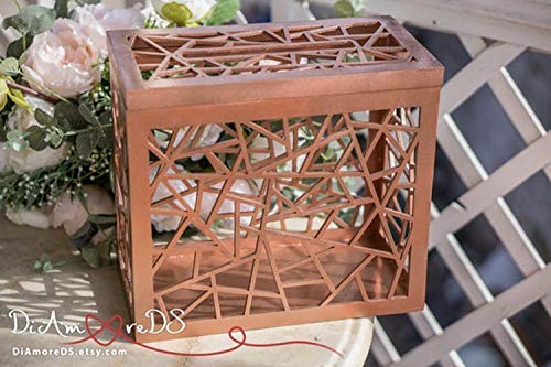 Amazon Com Rose Gold Wedding Card Box With Slot And Lock Wedding Money Box Wedding Card Holder With Lock Money Box Lock Wedding Gift Card Basket Handmade