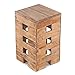 DESIGN DELIGHTS RUSTIKALER SITZHOCKER Brick 48" | 48x29x29 cm (HxBxT), Mahagoni | Holzhocker, Blumenhocker, Beistelltisch | Farbe: 01 Natur-Vintage