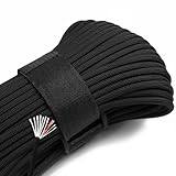 Survival Paracord Survivor Paracord Firecord CordRope Parachute Fire Cord Tinder Survivorcord Within 10 Strands US Type III for Camping Hiking Bracelet 50 Feet (Black)