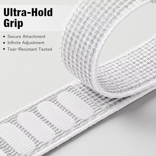 Bifeiyo Compatible with Apple Watch Bands Women Men 46MM 45MM 44MM 42MM 41MM 40MM 38MM,Nylon Sport Loop Strap for iWatch Series 10 9 8 7 6 5 4 3 2 1 SE Ultra(44/45/46/49/S3-42mm,Reflector White) by Bifeiyo - Used condition - Image 4