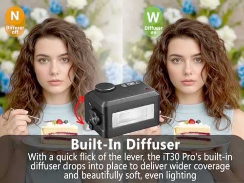 Flash Godox IT30Pro C para Canon con Difusor, IT30ProC IT30PROC TTL HSS 1/8000s Mini Flash Camera, Compatible con Cámara Canon EOS R RP R5 R6 R3 R7 R8 R10 R100 M3 M5 M6 M50 R5 Mark II R6 Mark II - imagen 7